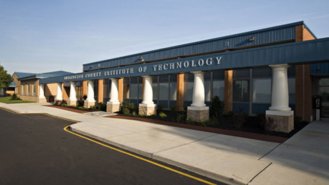 Picture - The entrance to Burlington County Institute of Technology (BCIT)